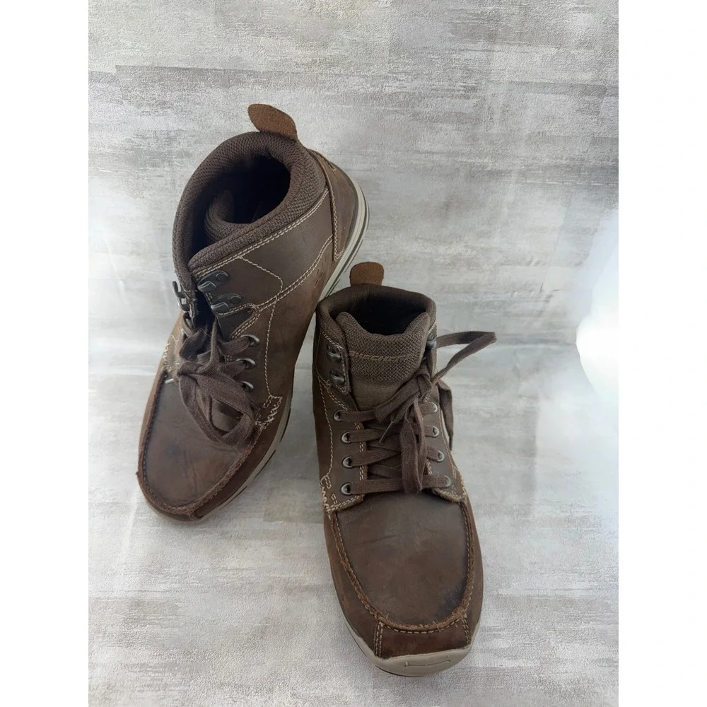Skechers Men Classic Fit 65169 Chocolate Brown Leather Moc Toe Boots Size 11